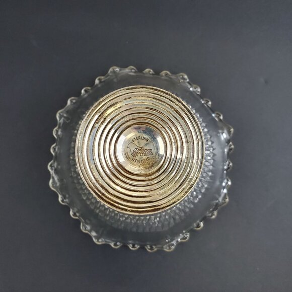 Vintage Duchin Creation Weighted Pedestal Base Glass Candy Dish Sterling Silver - Picture 5 of 6